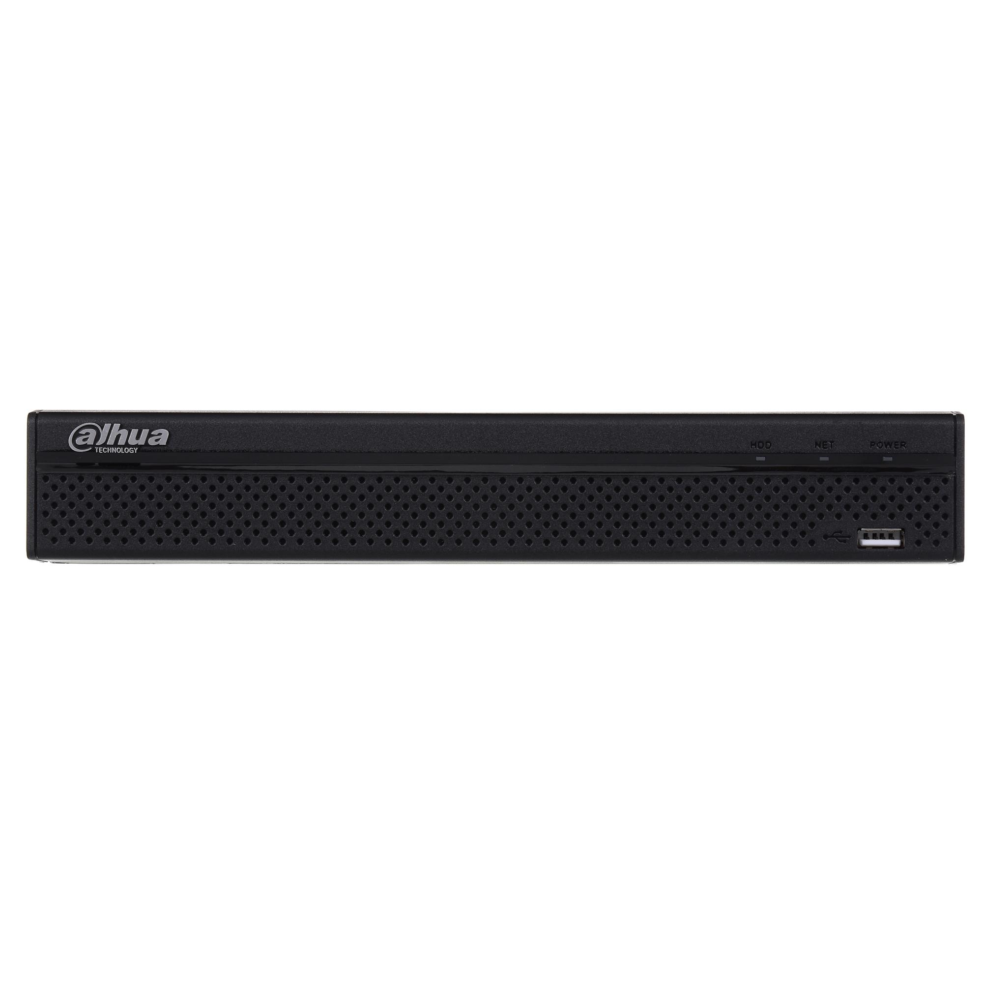 Dahua IP įrašymo įrenginys 4 kam., 4K 8MP, 1HDD, 80Mbps, 4PoE įėjimai, H.265/H.264, IVS