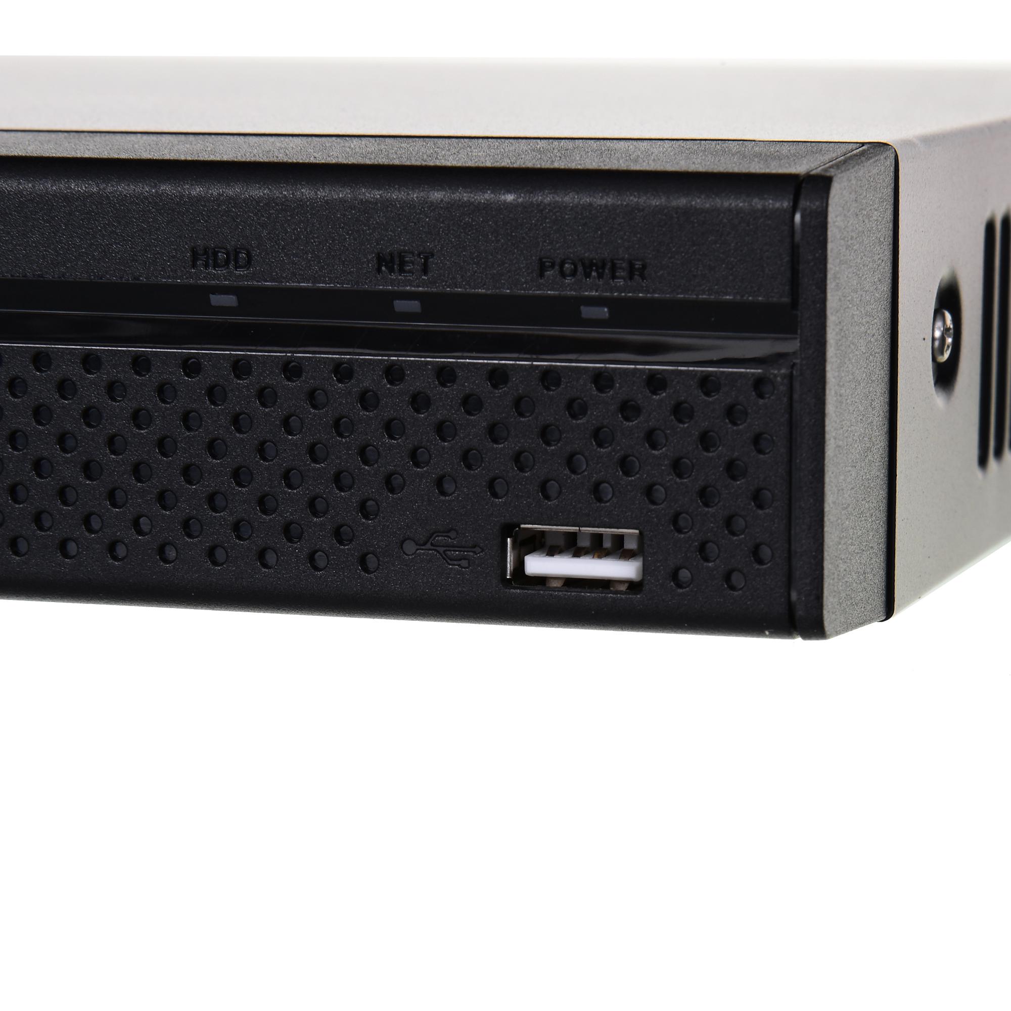 Dahua IP įrašymo įrenginys 4 kam., 4K 8MP, 1HDD, 80Mbps, 4PoE įėjimai, H.265/H.264, IVS
