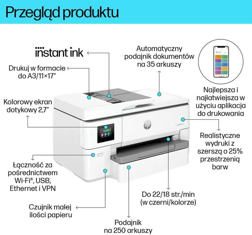„Hewlett Packard“ (HP) „HP OfficeJet Pro 9720e“ daugiafunkcis įrenginys
