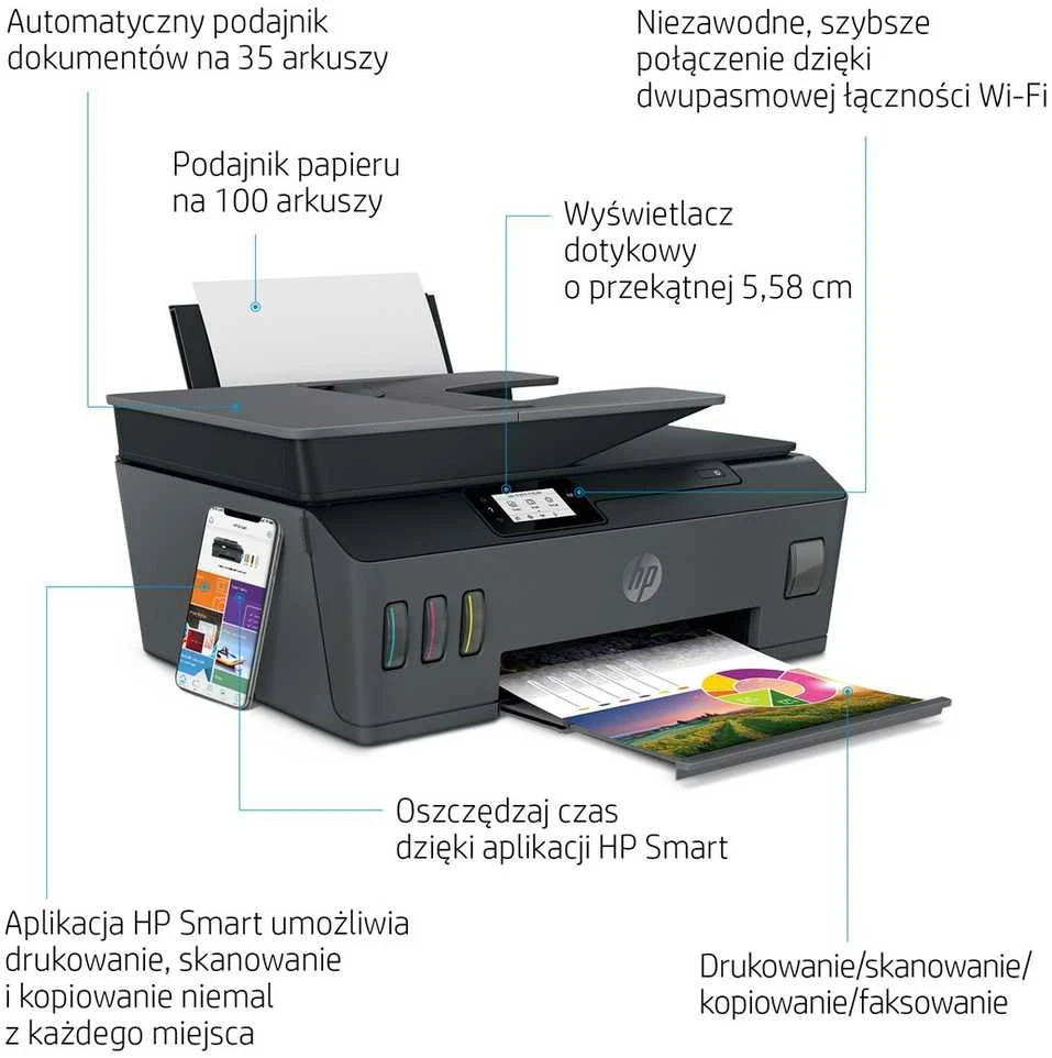 Spausdintuvas HP Smart Tank 615 Atrament Kolor ADF USB WiFi