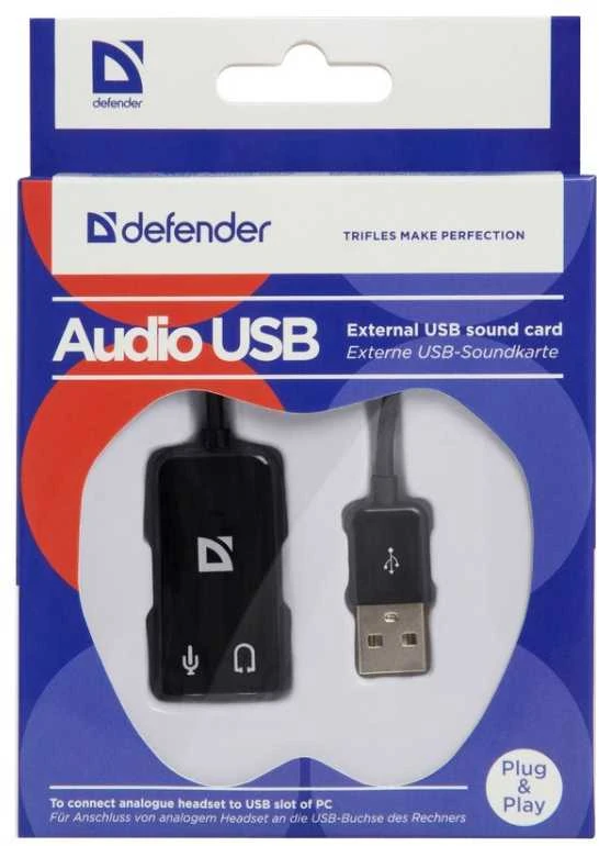 DEFENDER AUDIO-USB Išorinis USB 2.0 garso kontroleris su laidu 0.15m