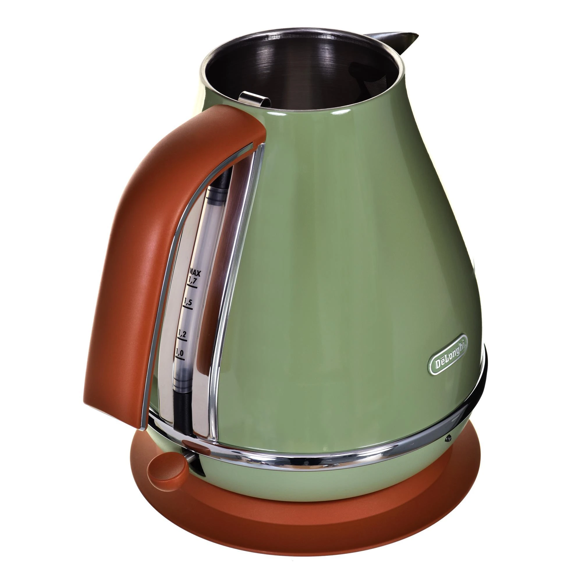 DELONGHI Icona Vintage Virdulys KBOV 2001.GR, 1,7L, 2000W, Nerūdijantis plienas, Žalias/Brown