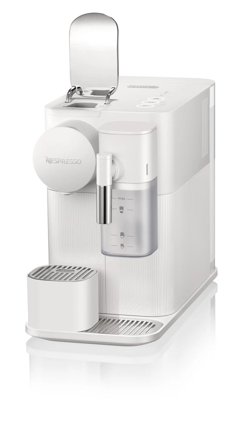 Automatinis kavos aparatas su pieno plakikliu Delonghi EN510.W Nespresso, Baltos spalvos