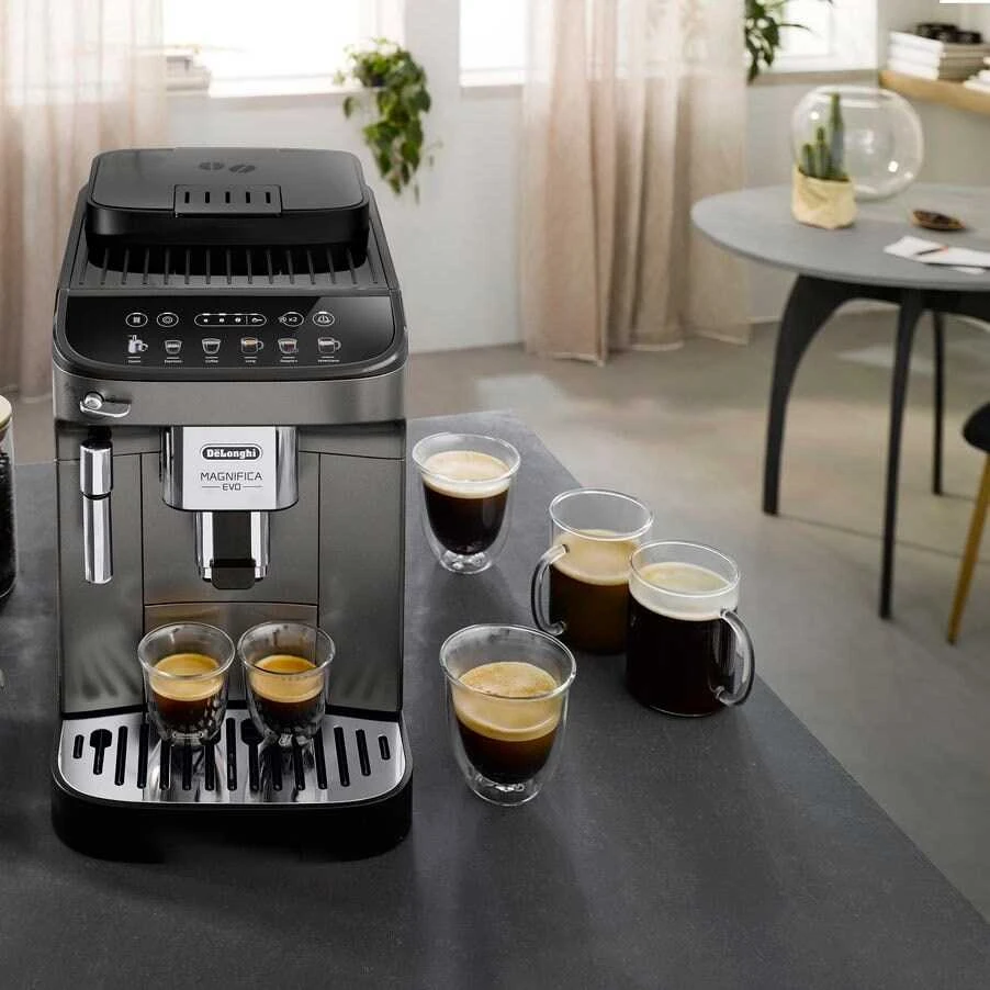 Kavos aparatas Delonghi | | ECAM 290.42.TB Magnifica Evo | Slėgis 15 bar | Su pieno plakikliu | Automatinis | 1450 W | Sidabrinis/Juodas