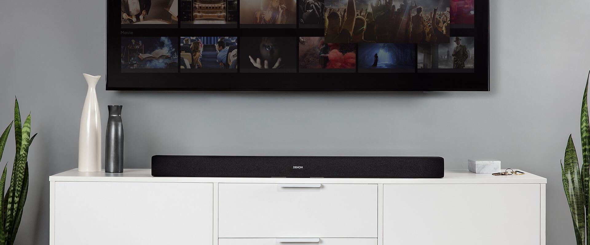 Namų kino sistema Denon garso juosta su integruotu žemųjų dažnių garsiakalbiu, Bluetooth, 100 W, DHT-S216