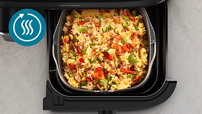Dviejų krepšelių gruzdintuvė su garų funkcija Philips 5000 series NA552/00, 9 l aprašymas - Prekės nuotrauka