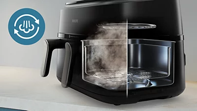 Dviejų krepšelių gruzdintuvė su garų funkcija Philips 5000 series NA552/00, 9 l aprašymas - Prekės nuotrauka