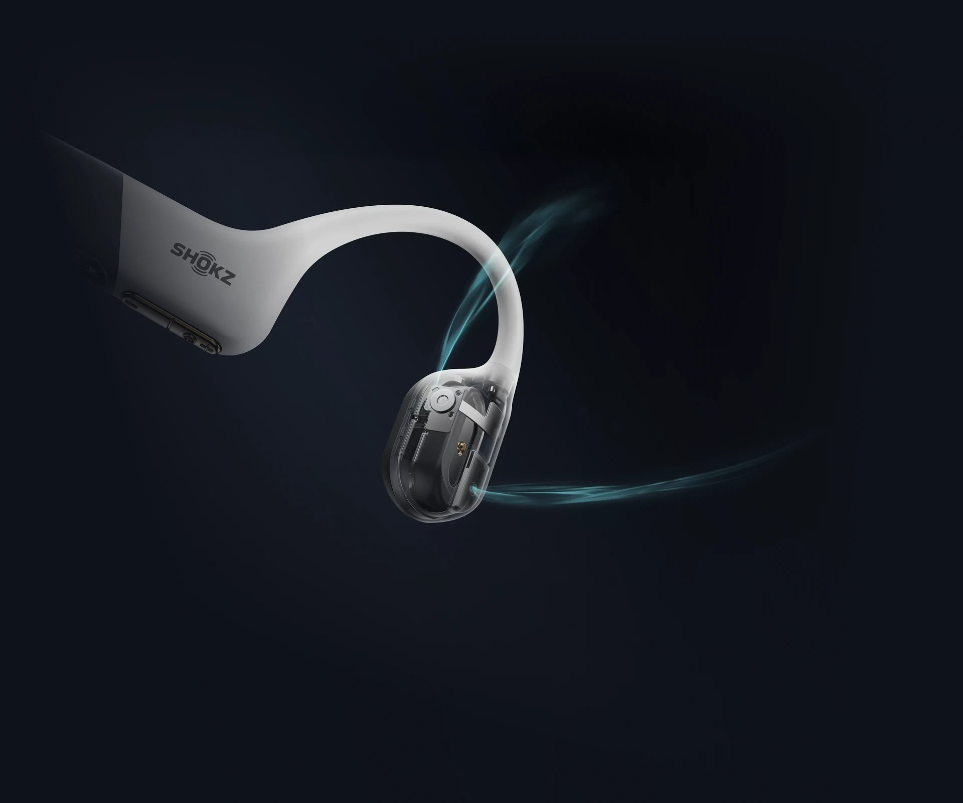 Shokz OpenSwim Pro plaukimo ausinės su kaulų laidumo technologija, USB-C, pilkos spalvos aprašymas - Prekės nuotrauka