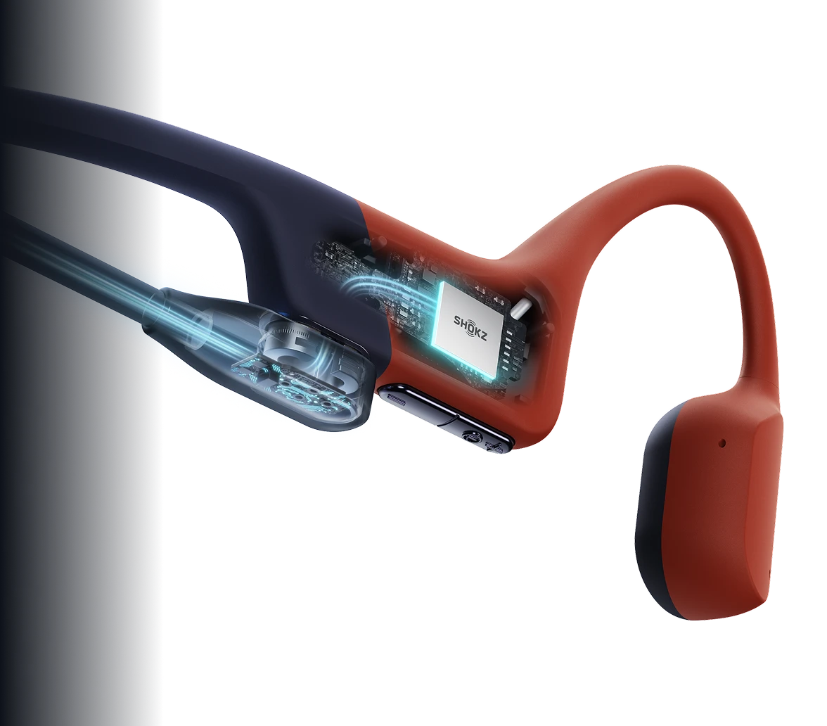 Shokz OpenSwim Pro plaukimo ausinės su kaulų laidumo technologija, USB-C, pilkos spalvos aprašymas - Prekės nuotrauka