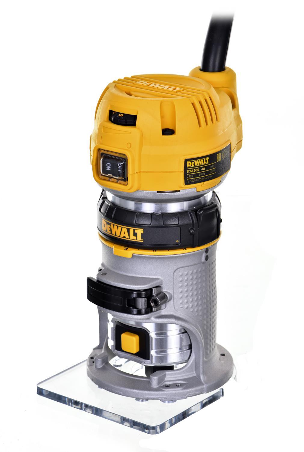 DeWALT D26200QS router / trimmer Juodas, Nerūdijantis plienas, Geltona