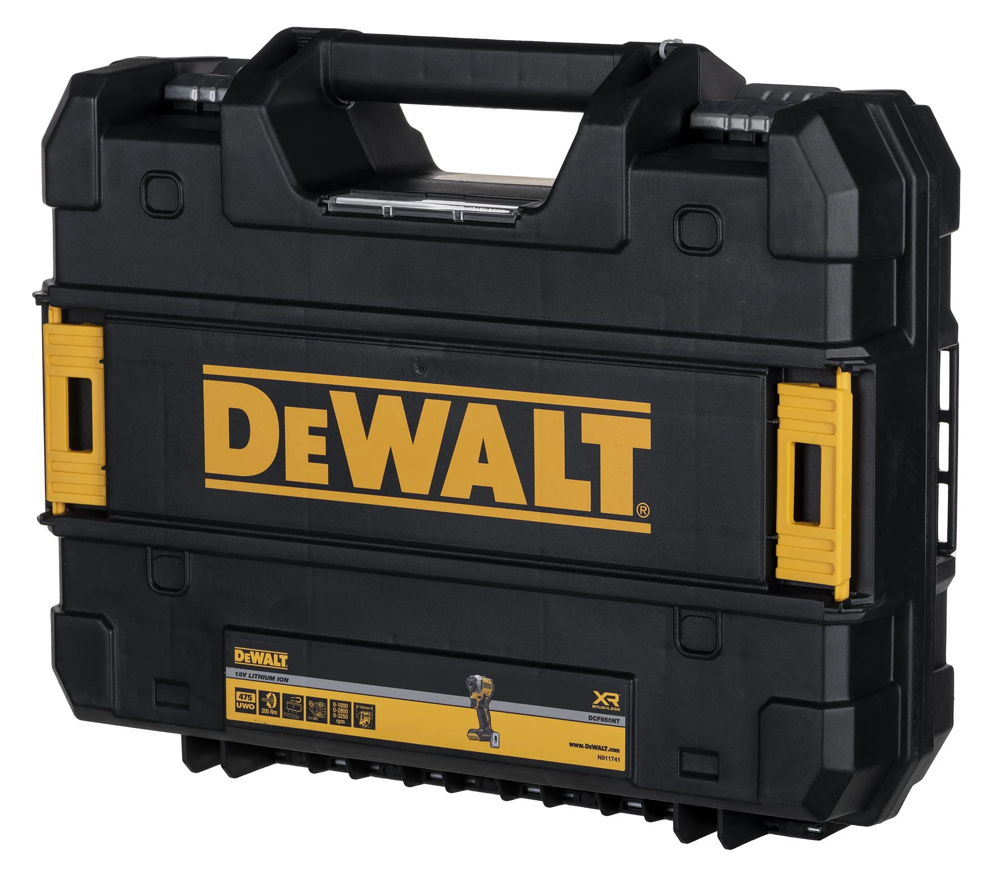 Akumuliatorinis smūginis suktuvas DEWALT 18V DCF850NT-XJ su lagaminu TSTAK be akumuliatoriaus ir kroviklio