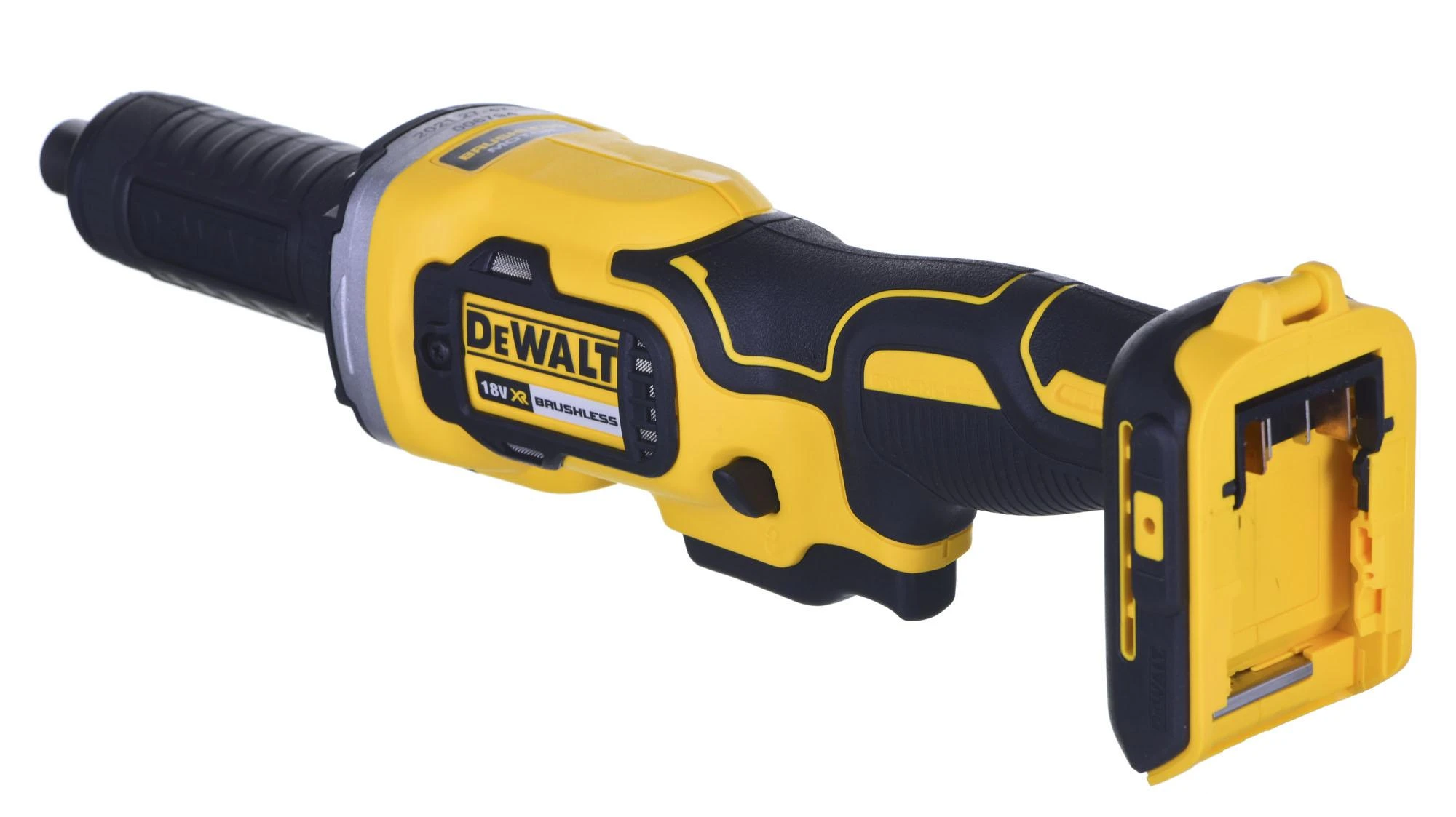 Tiesinis šlifuoklis DeWalt DCG426N; 18 V (be akumuliatoriaus ir pakrovėjo)