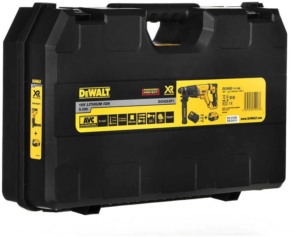 DeWalt perforatorius DCH263P1-QW; 3 J; SDS-plus; 18 V; 1x5,0 metų.