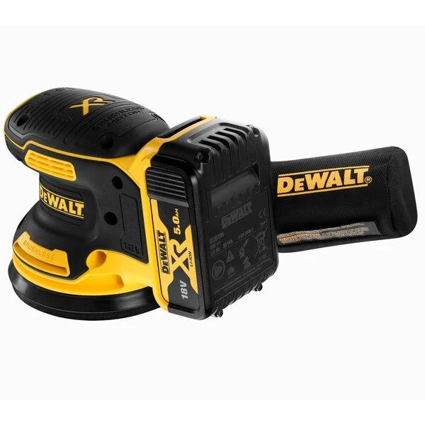 DEWALT akumuliatorinis bešepetėlinis ekscentrinis šlifuoklis DCW210P2 18V 125mm 2x5,0Ah