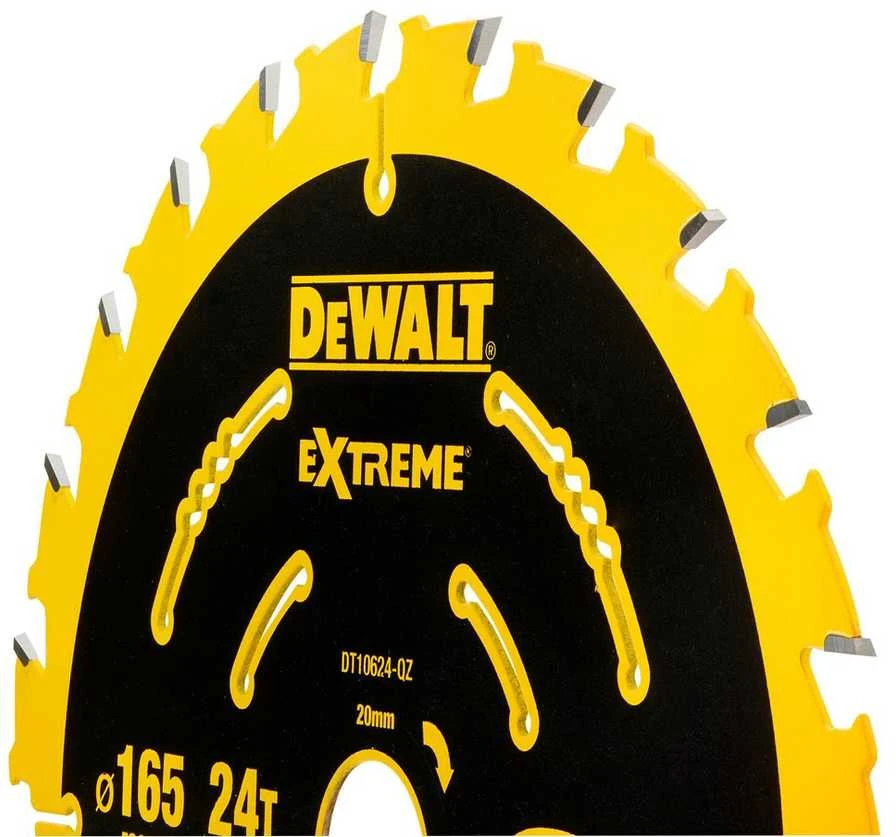 Pjovimo diskas medienai DeWalt; 165x1,65x20,0 mm; Z24; 18°