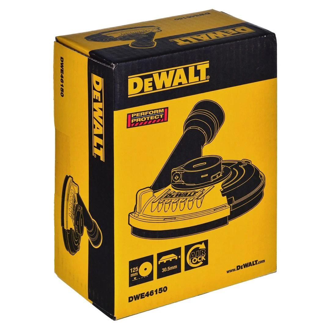 Apsauginis gaubtas su dulkių nusiurbimu kampiniams šlifuokliams DeWalt DWE46150