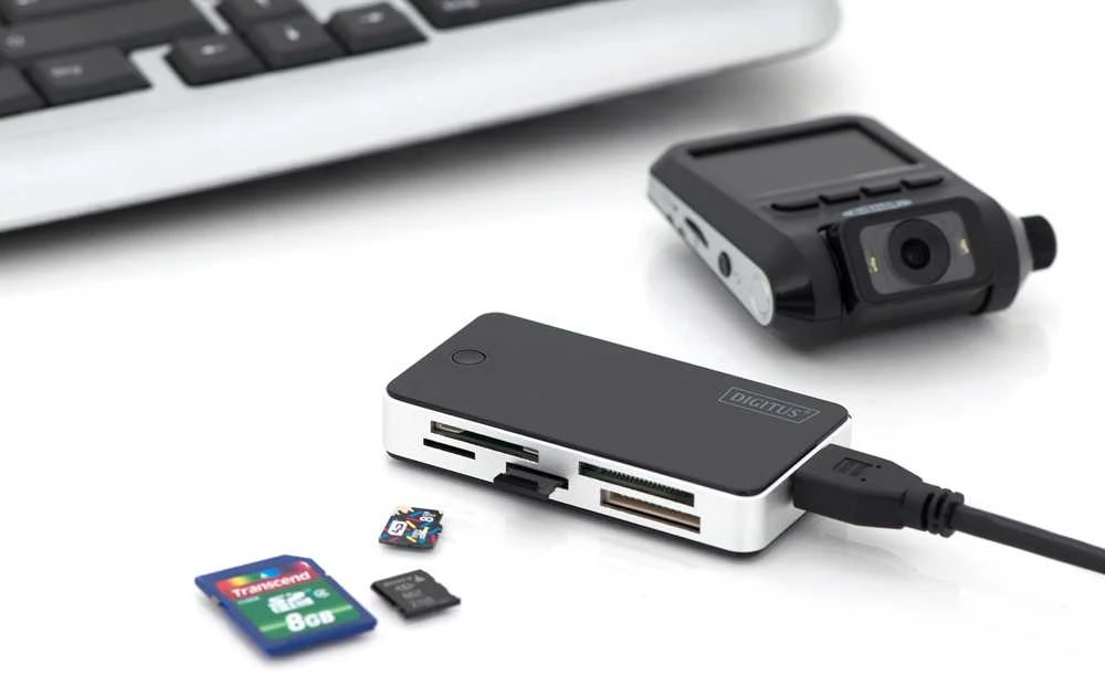 Assmann Electronic DIGITUS USB 3.0 kortelių skaitytuvo palaikymas MS/SD/SDHC/MiniSD/M2/CF/MD/SDXC kortelės 1M USB A jungties laidas
