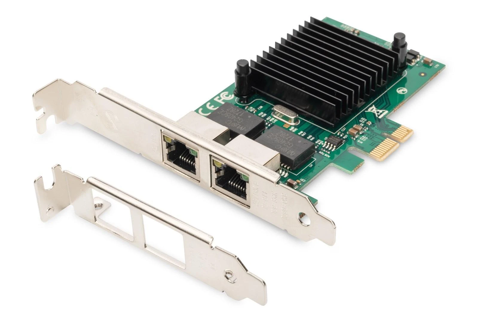 Assmann Electronic DIGITUS DN-10132 Gigabit Ethernet PCI Express kortelė 2 prievadų 32 bitų žemo profilio laikiklis Intel mikroschemų rinkinys