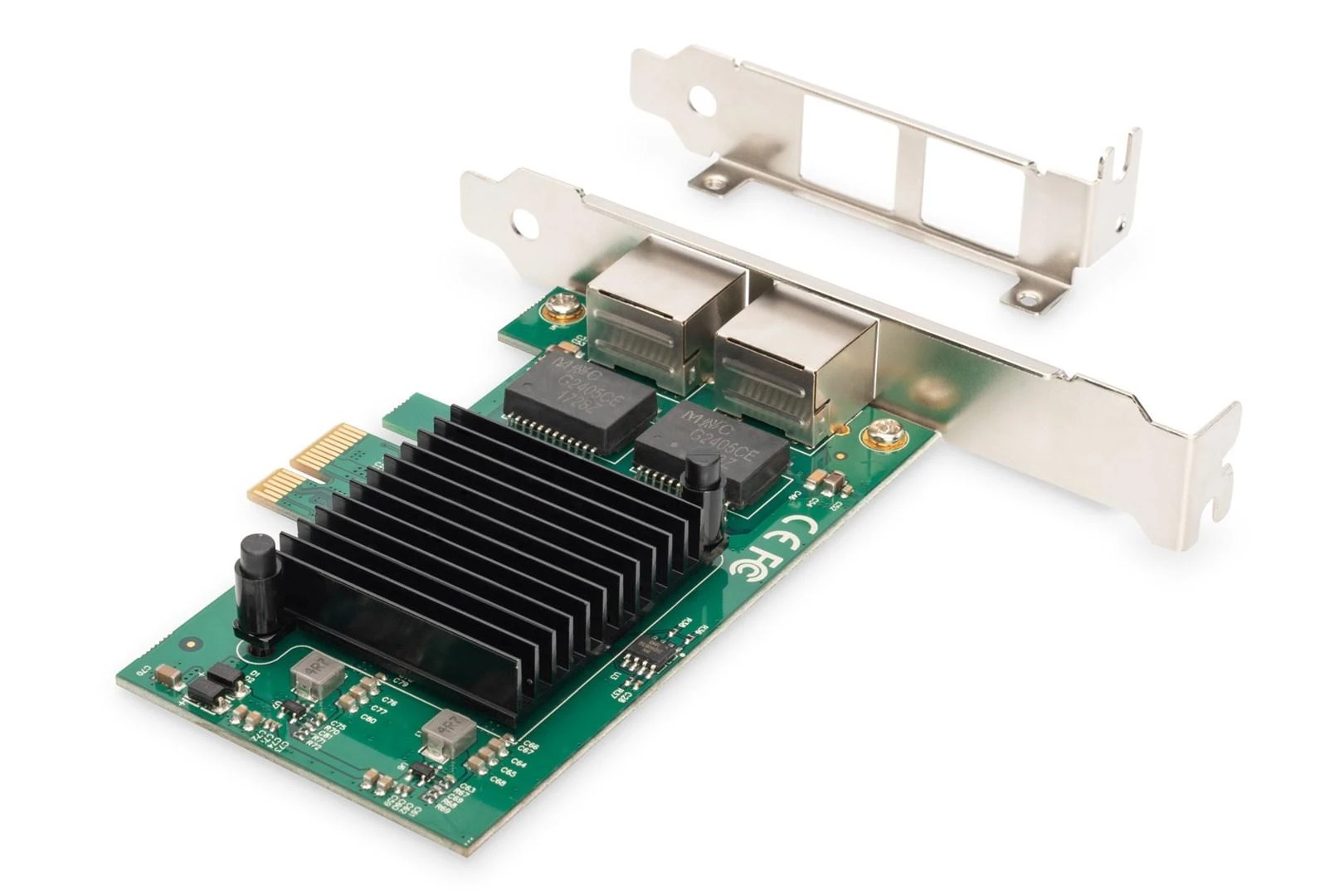 Assmann Electronic DIGITUS DN-10132 Gigabit Ethernet PCI Express kortelė 2 prievadų 32 bitų žemo profilio laikiklis Intel mikroschemų rinkinys
