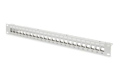 DIGITUS Patchpanel 1HE 24 prievadų modulinis patchpanel pilkas