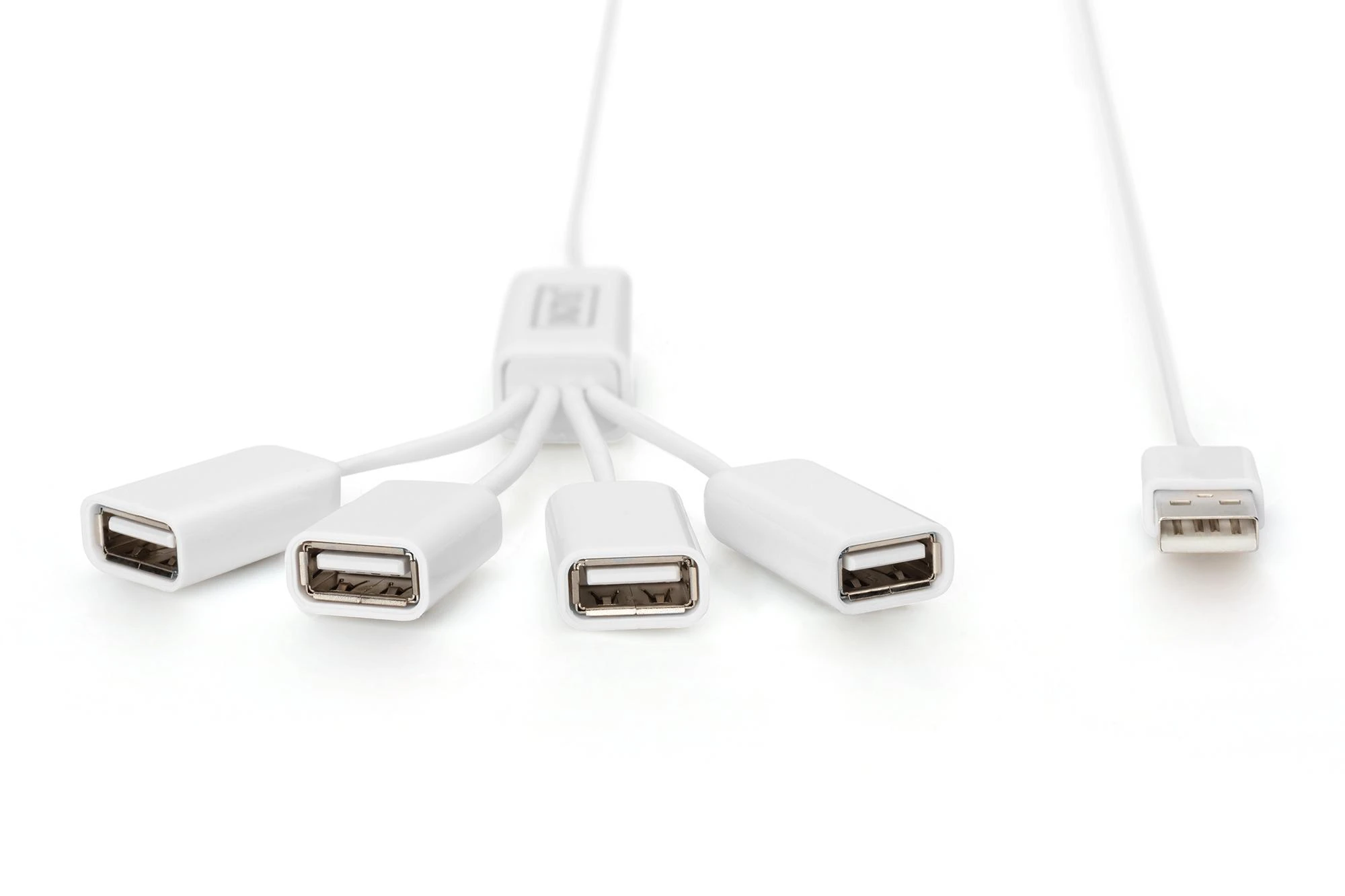 Assmann Electronic DIGITUS USB2.0 kabelio šakotuvas 4 prievadų magistralė maitinama 4xUSB A/F 1xUSB A/M be maitinimo šaltinio
