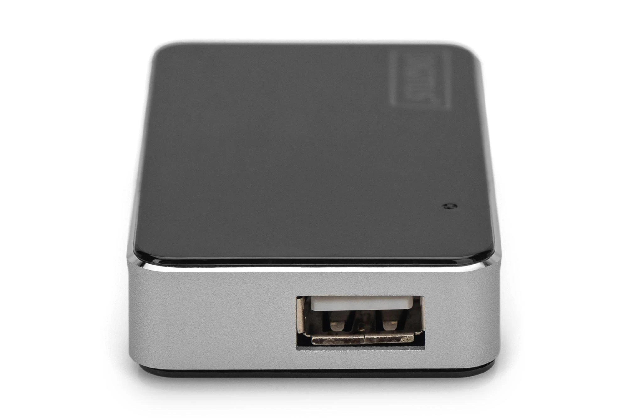 Assmann Electronic DIGITUS USB2.0 Hub 4 prievadų 4xUSB A /F USB B mini F įsk. maitinimo šaltinis ir USB kabelis A/B mini