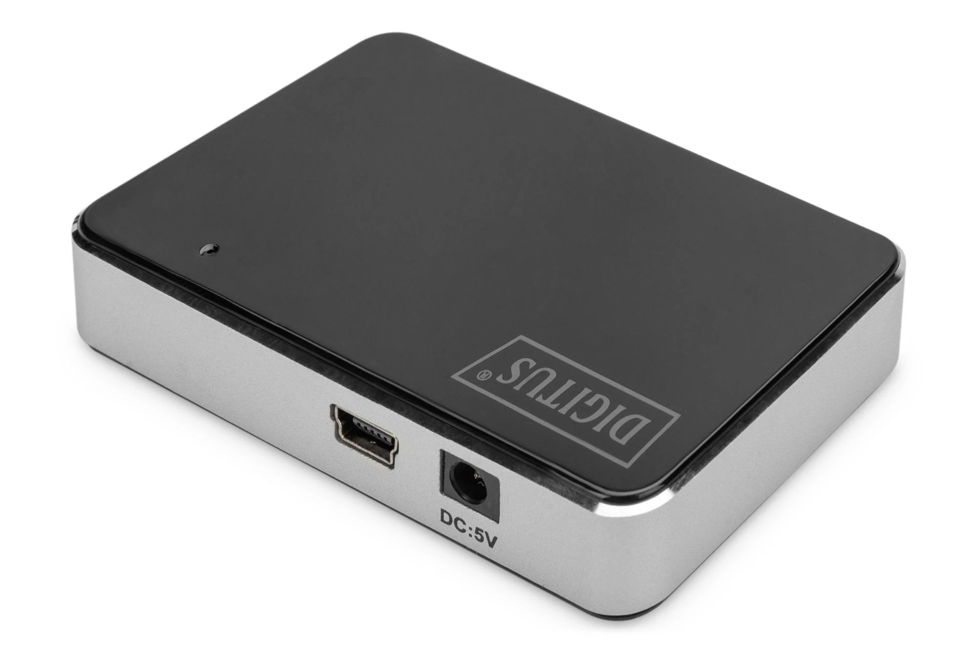 Assmann Electronic DIGITUS USB2.0 Hub 4 prievadų 4xUSB A /F USB B mini F įsk. maitinimo šaltinis ir USB kabelis A/B mini