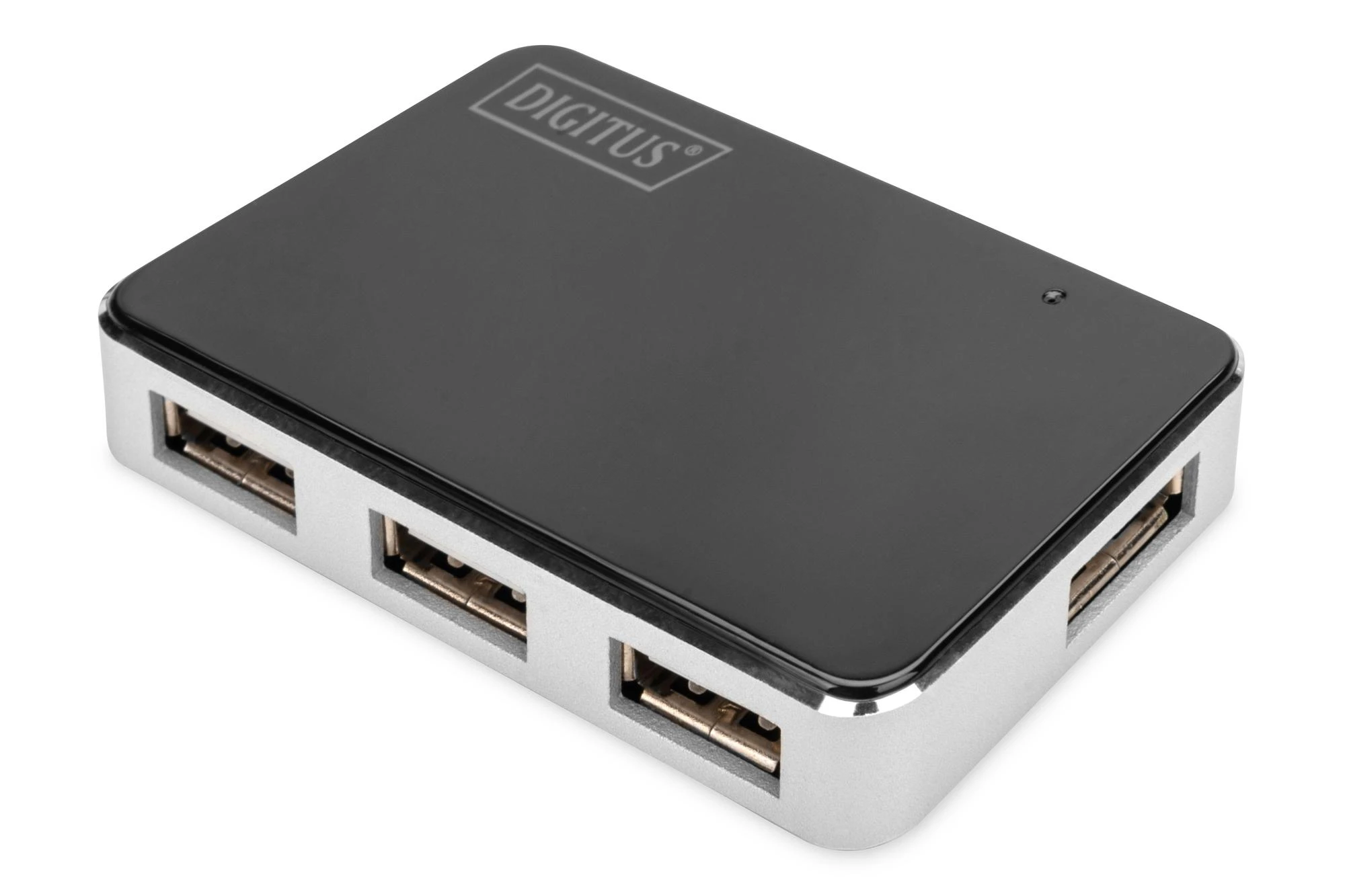 Assmann Electronic DIGITUS USB2.0 Hub 4 prievadų 4xUSB A /F USB B mini F įsk. maitinimo šaltinis ir USB kabelis A/B mini