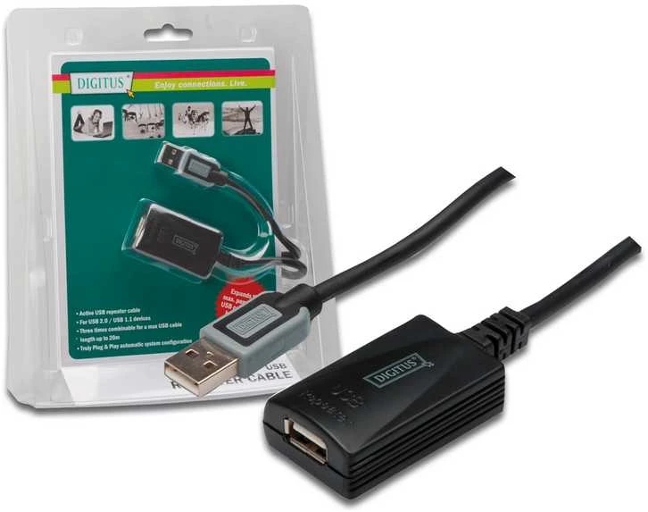 Assmann Electronic DIGITUS kartotuvo laidas USB2 ilgintuvas su stiprintuvu 5m