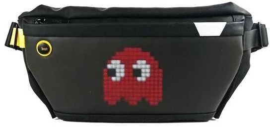 Divoom Pixoo Sling Bag Premium Laikapstākļu izturīga soma ar Led Pixel Art Displeju & App vadību Melna