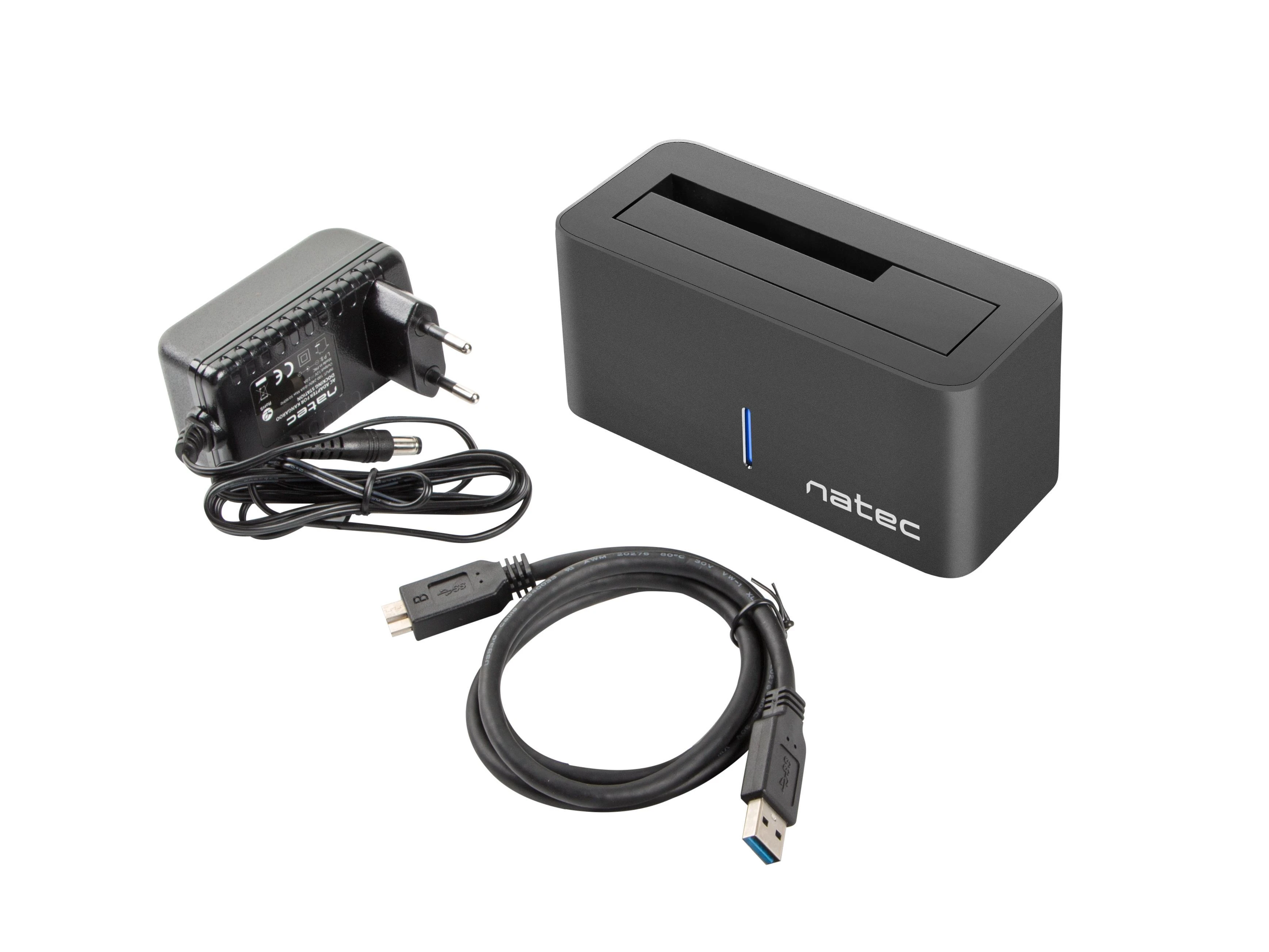 NATEC NSD-0954 prijungimo stotis KANGAROO Sata 2,5/3,5 colio HDD USB 3.0 + kintamosios srovės adapteris