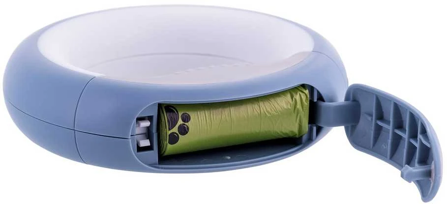 Doggy Village LUMINOUS Pavadėlis - Tvirtas 3 viename pavadėlis su LED žibintuvėliu, spalvotu rankenos apšvietimu ir higieninio maišelio dozatoriumi vidutiniams ir dideliems šunims, pilkas