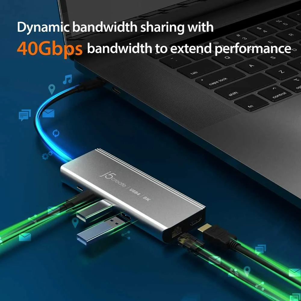 J5Create USB4 8K MULTI-PORT HUB SPACE/Pilkas