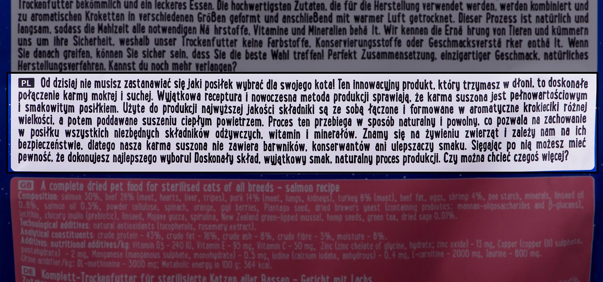 Kačių Maistas - DOLINA NOTECI Superfood Sterilizuotas Lašiša 43% Baltymų 1kg