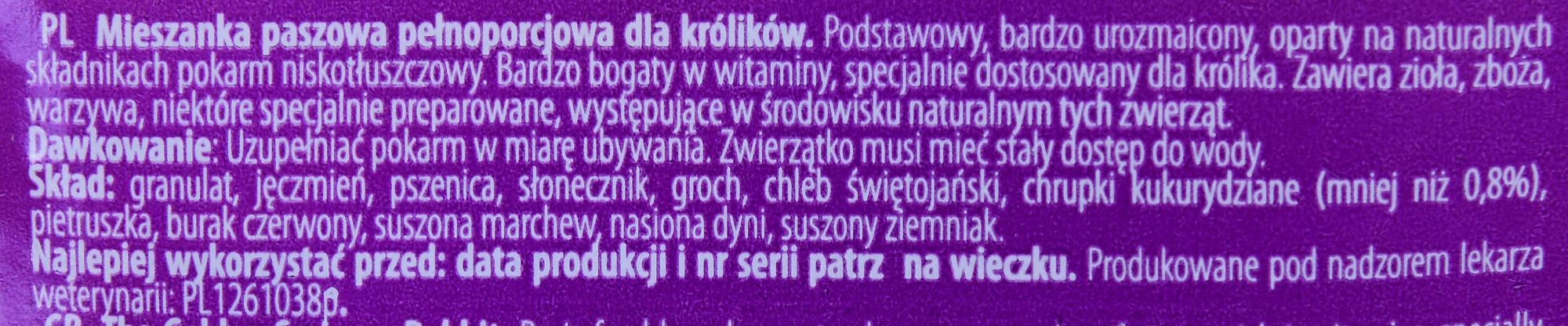 Megan Doypack pašaras triušiams - 3 l