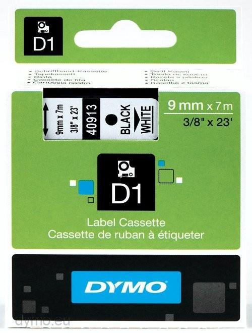 DYMO autentiškos D1 etiketės | Juoda spauda ant baltos juostos | 9 mm x 7 m | Lipnios etiketės „LabelManager“ etikečių spausdintuvams | Pagaminta Europoje