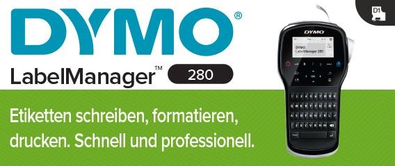 DYMO „LabelManager 280“ etikečių spausdintuvas | Įkraunamas nešiojamas etikečių spausdintuvas su QWERTY klaviatūra | Pridedama nespalvota D1 etikečių juosta (12 mm) | Namams ir biurui (ES kištukas)