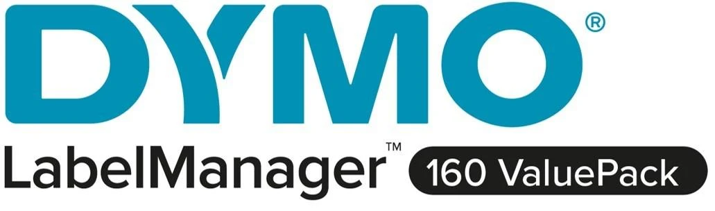 DYMO LabelManager 160 etikečių spausdintuvo pradinis rinkinys su 3 D1 etikečių juostos ritinėliais | Nešiojamasis etikečių spausdinimo aparatas | QWERTY klaviatūra | Idealiai tinka biurui ar namams