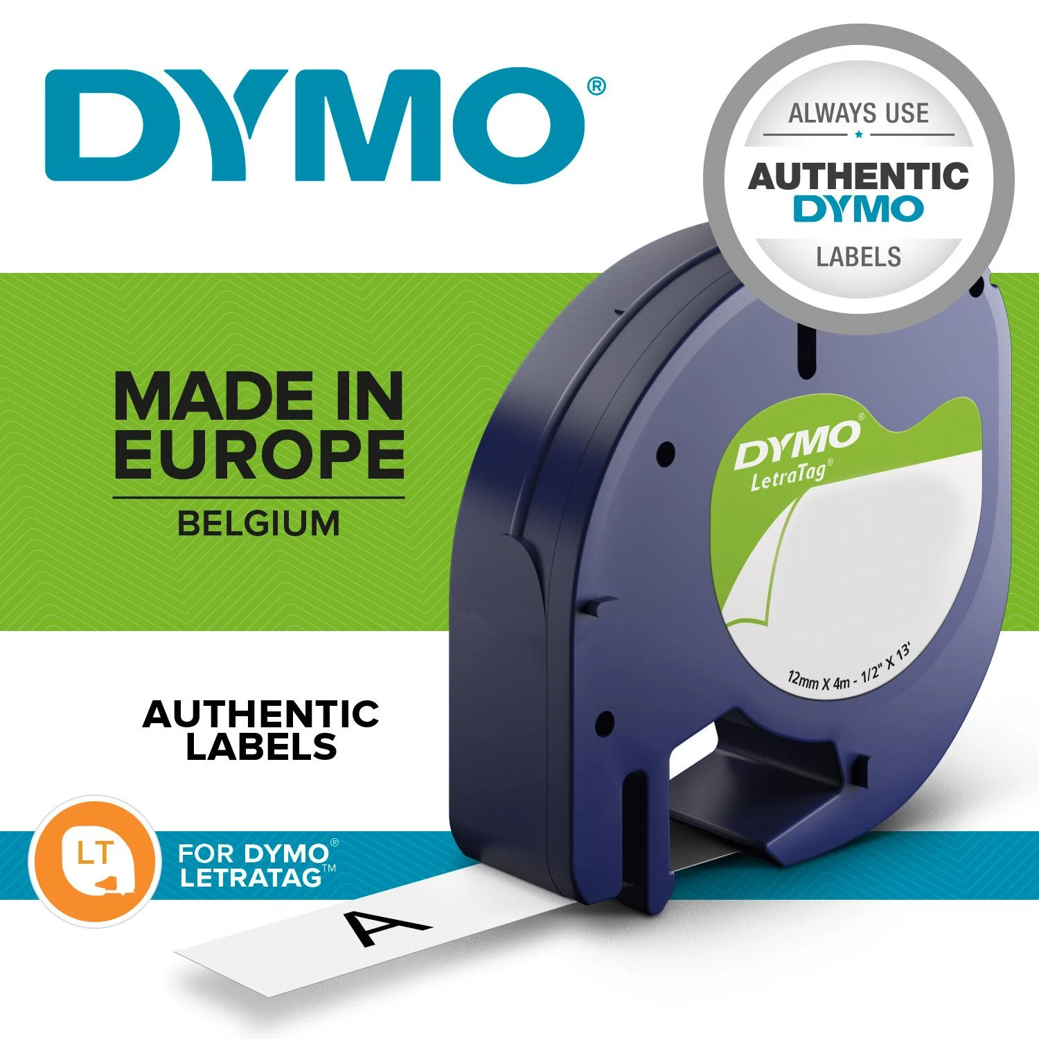 Dymo Juostelė LETRATAG, popierinė, 12x4 mm, BALTA