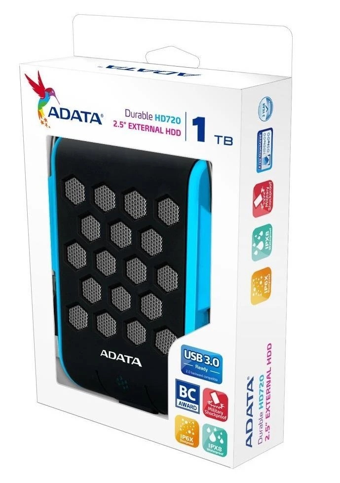 Išorinis kietasis diskas Adata HD720 1TB USB3 Mėlynas, IP68