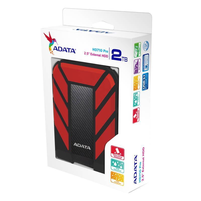 Kietasis diskas Išorinis diskas Adata HD710 Pro USB 3.1 2TB Raudonas