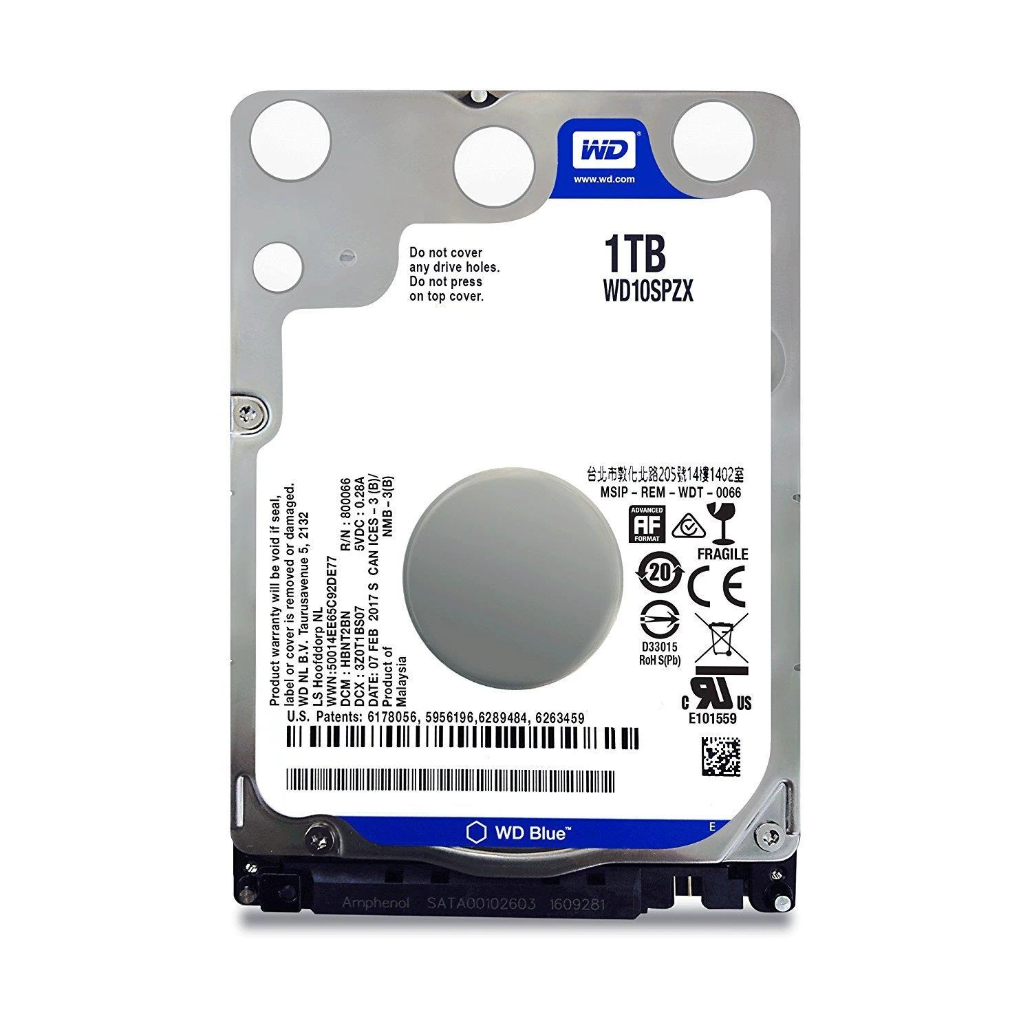 Sandisk WD Mėlyna Mobile 1TB HDD 5400rpm SATA serial ATA 6Gb/s 128MB cache 2,5inch 7mm Heigth RoHS compliant intern Bulk