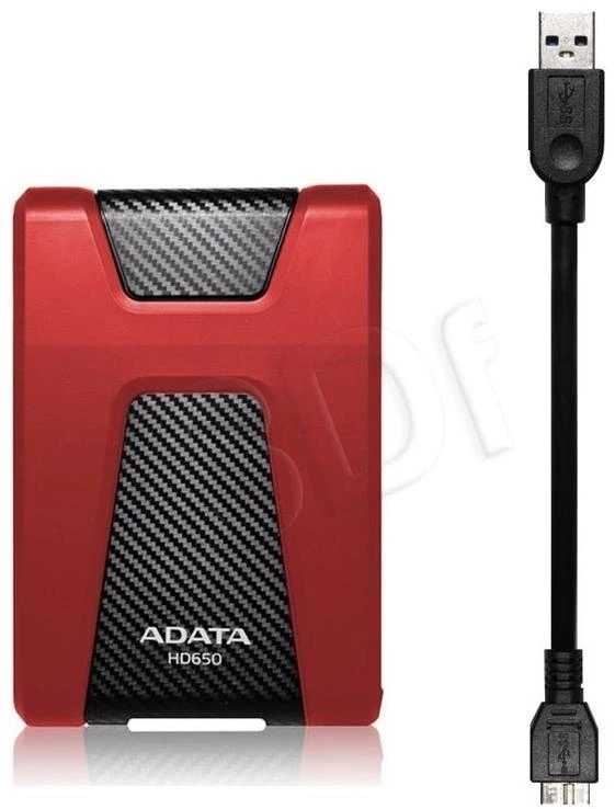 Kietasis išorinis diskas Adata HD650 1TB 2.5" USB3 Raudonas