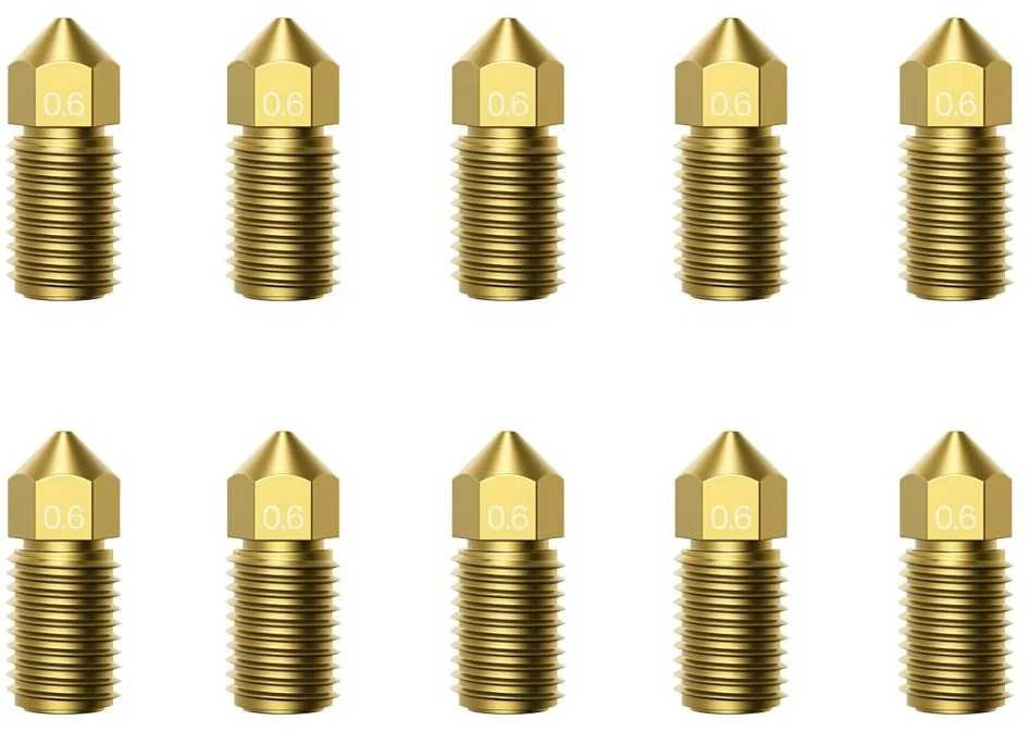 Žalvariniai 0.6 mm purkštukai 3D spausdintuvui