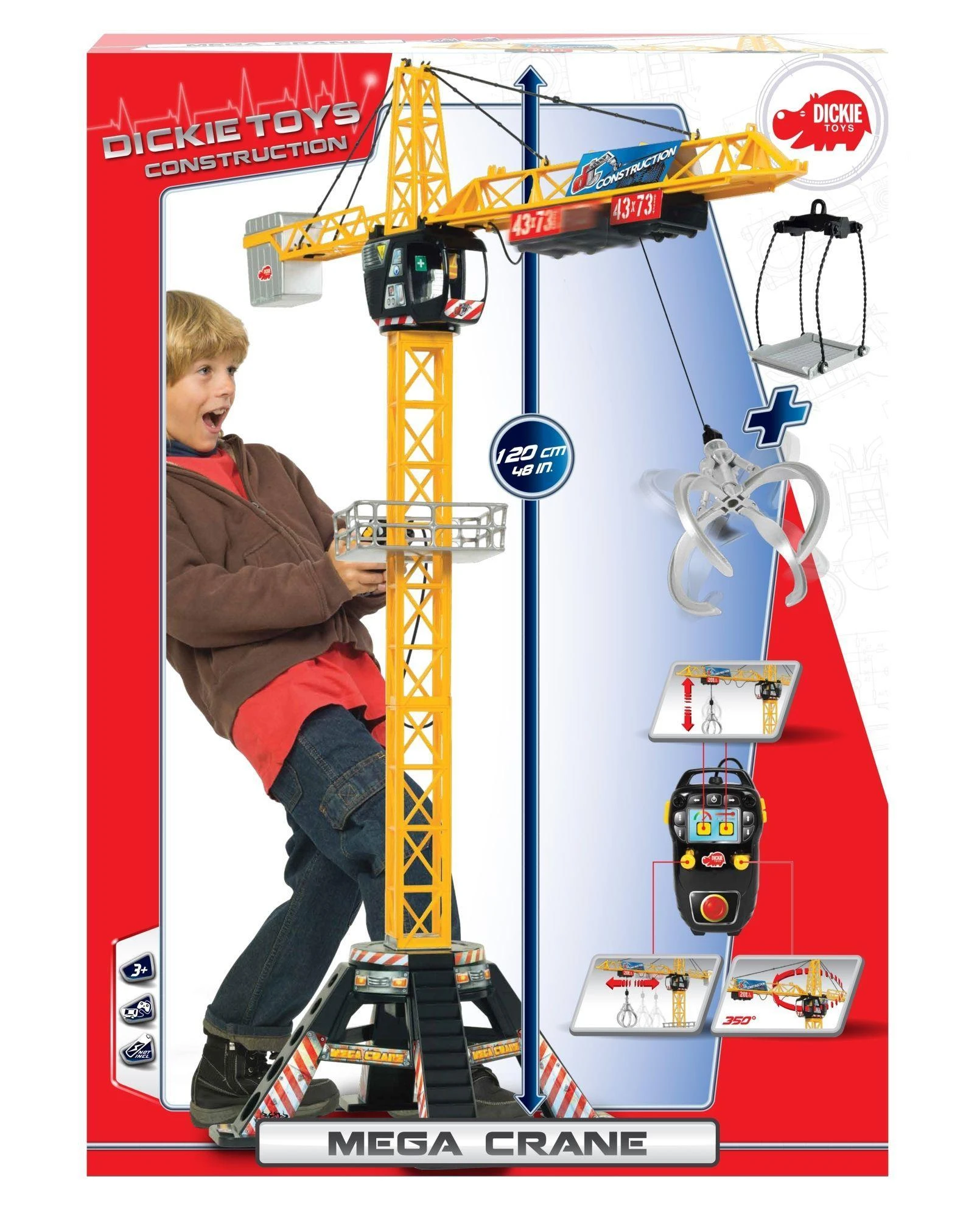 Nuotoliniu būdu valdomas 120 cm aukšio kranas Dickie (203462412)