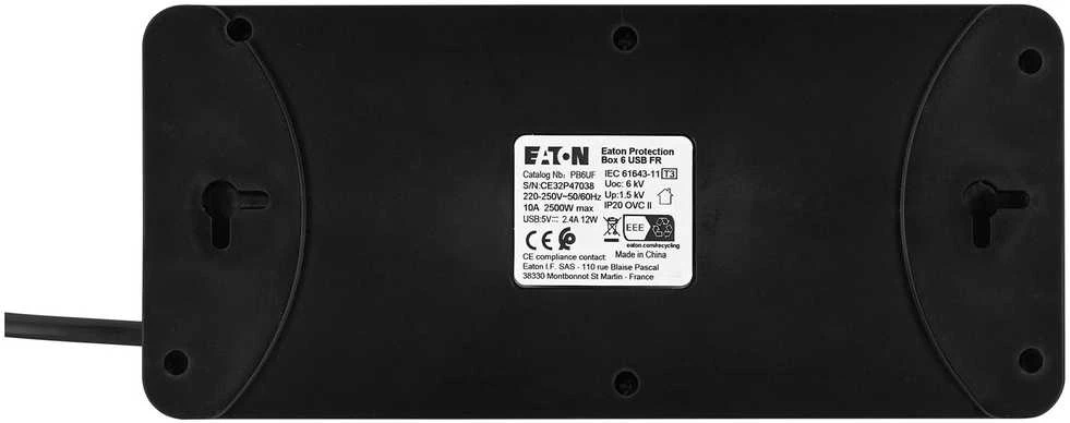 Eaton PB6UF viršįtampių ribotuvas 6 AC išvestis(ys / čių) 220 - 250 V Juoda, Balta