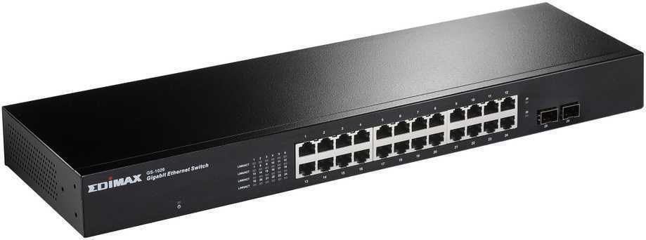 Šakotuvas EDIMAX 26 prievadų Gigabit jungiklis su 2 SFP prievadais