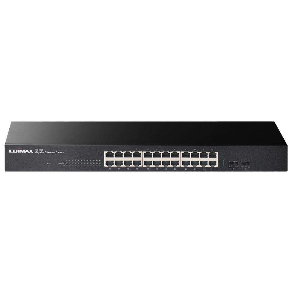 Šakotuvas EDIMAX 26 prievadų Gigabit jungiklis su 2 SFP prievadais
