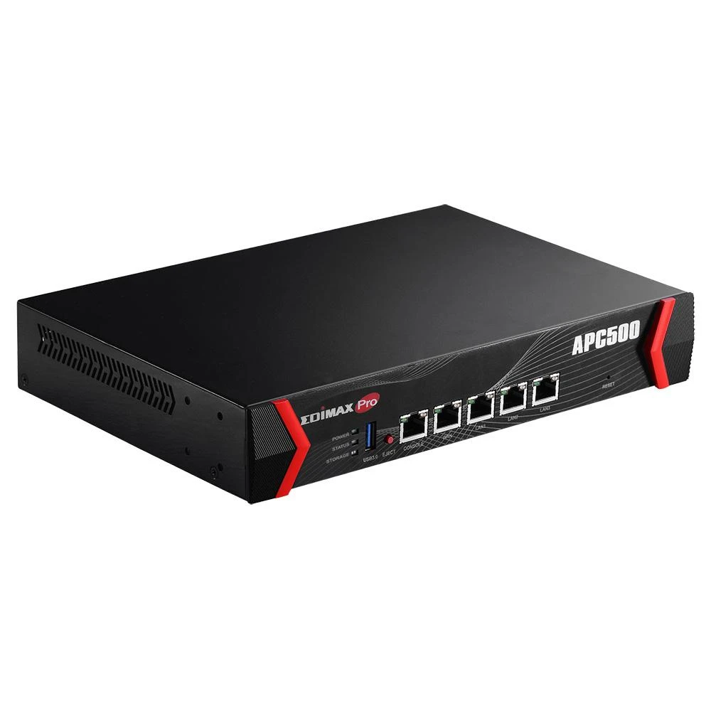 Šakotuvas Edimax Wireless AP Controller APC500 10/100/1000 Mbit/s, Ethernet LAN (RJ-45) jungtys 3, 1xUSB 3.0, Valdo iki 128 Edimax Pro prieigos taškus, įskaitant vidaus ir lauko AP.
