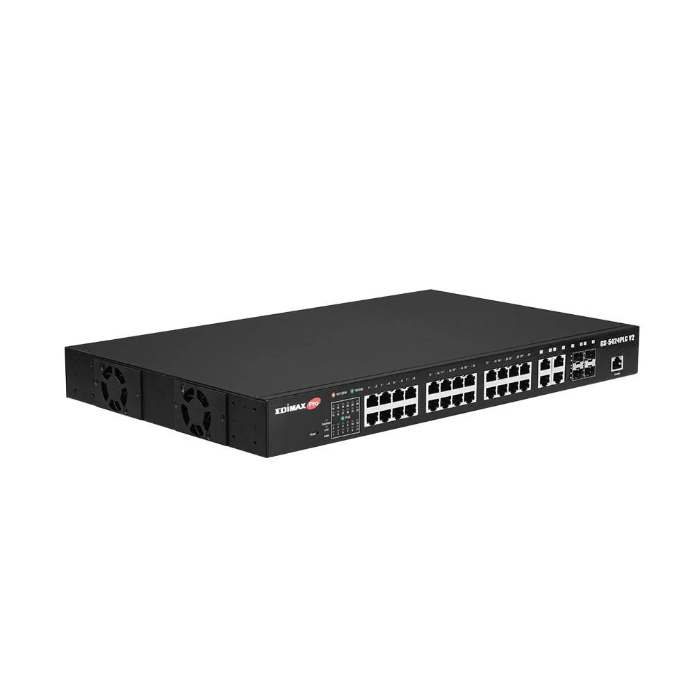 Šakotuvas EDIMAX 28 Port Gigabit PoE Switch 4x RJ45/4x SFP Combo Jungtys